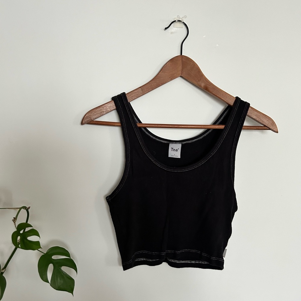 TNA Black Fitted Crop Tank Top